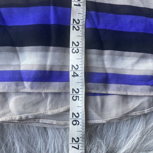 CABI Blouse Sz M Multicolor Striped Chiffon Sheer V-Neck Tank Top Shirt Womens - Picture 8 of 8